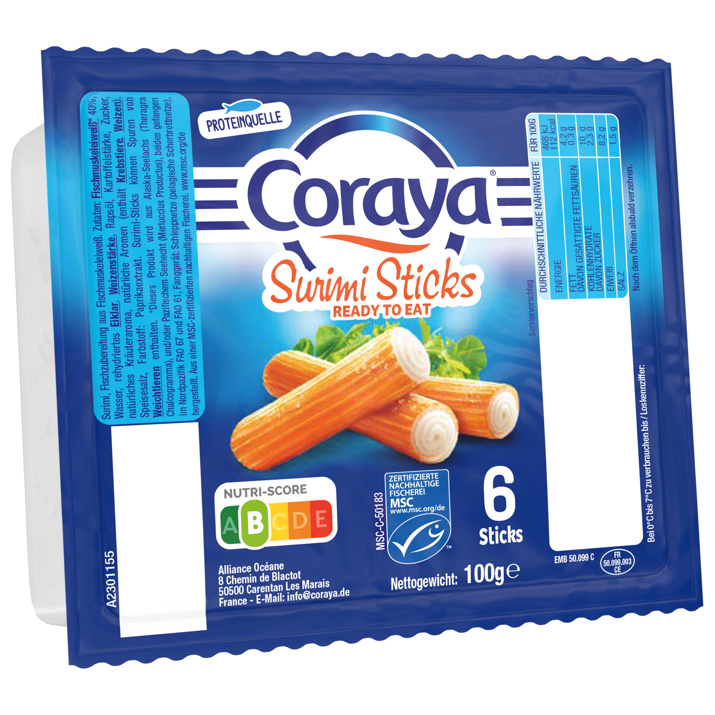 Das kleine Format des Spitzenprodukts bei Coraya (100g) 